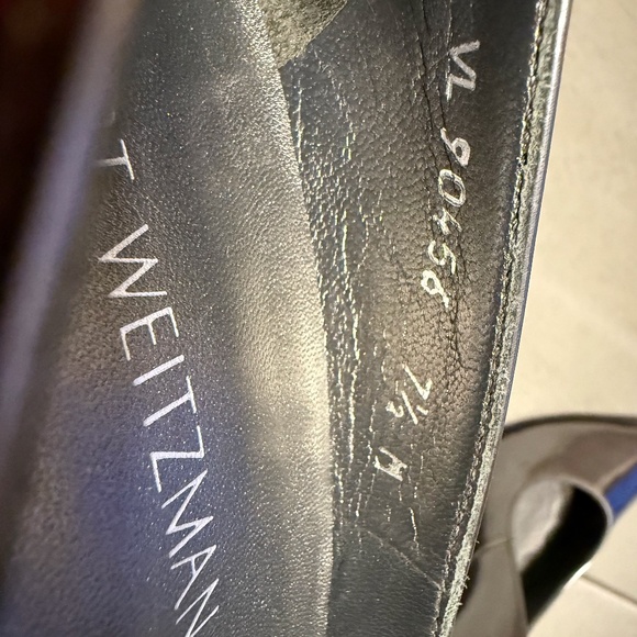 Stuart Weitzman (7.5) Gun-Metal Pointy Pumps - Picture 6 of 8